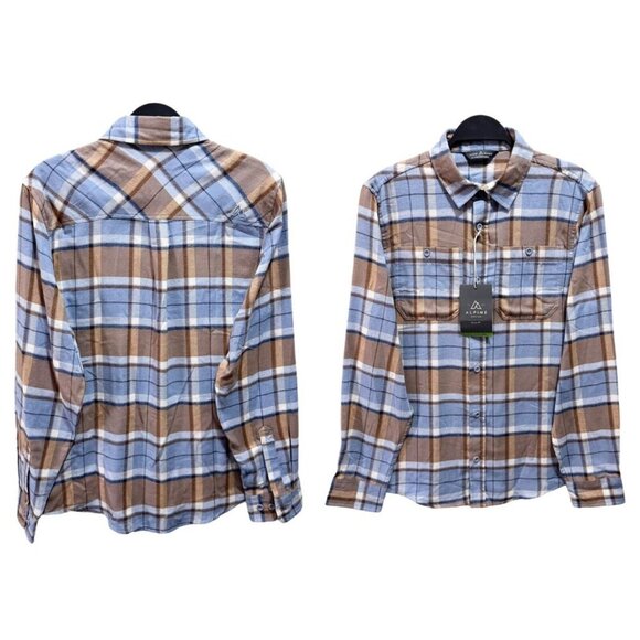 Alpine Design Mens Size S Mount Evans Smokey Slate Flannel Long Sleeve Shirt NWT - Picture 1 of 7